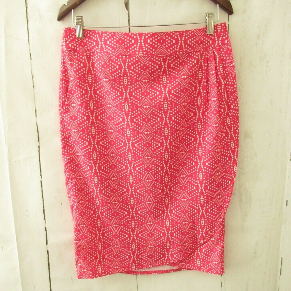 New Rip Skirt M Medium Pink Print Tropical Hawaiian Swim Suit Cover Up Wrap